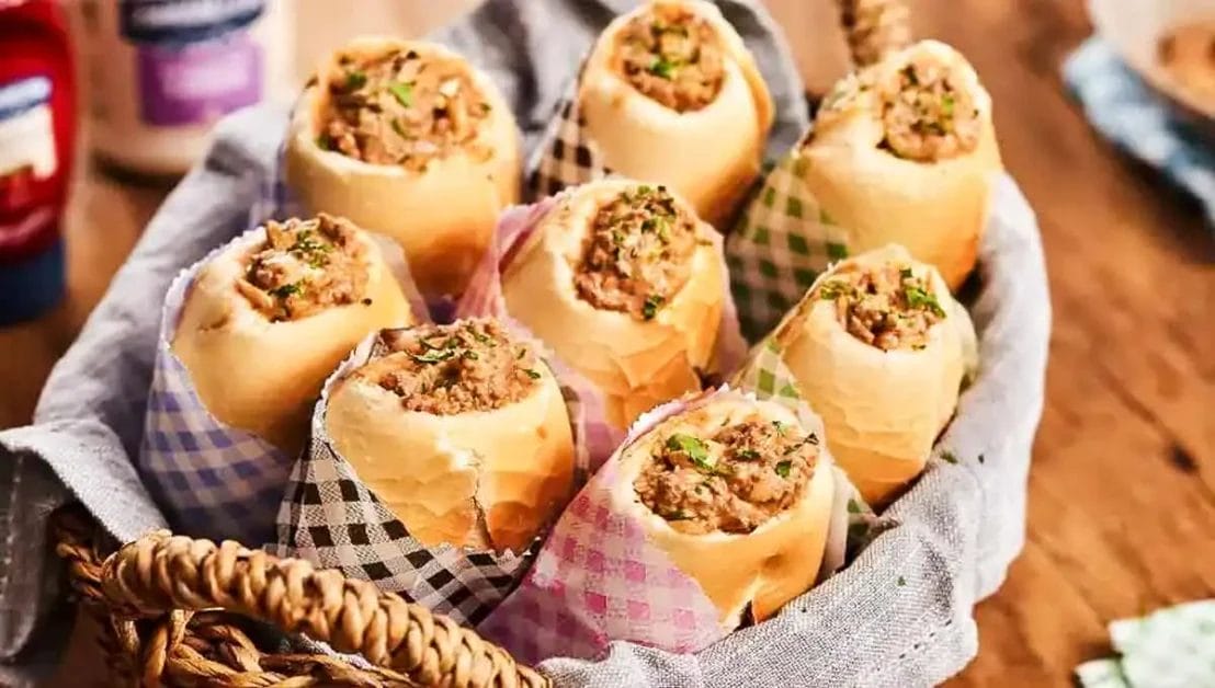 receita de buraco quente_pão com carne moída