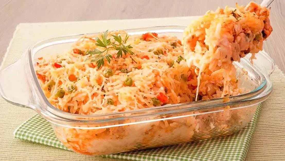 Arroz de forno com frango