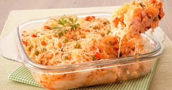 Arroz de forno com frango