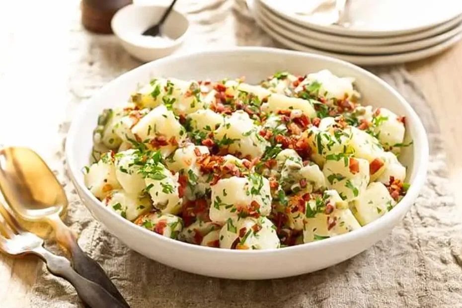 salada de batata com bacon