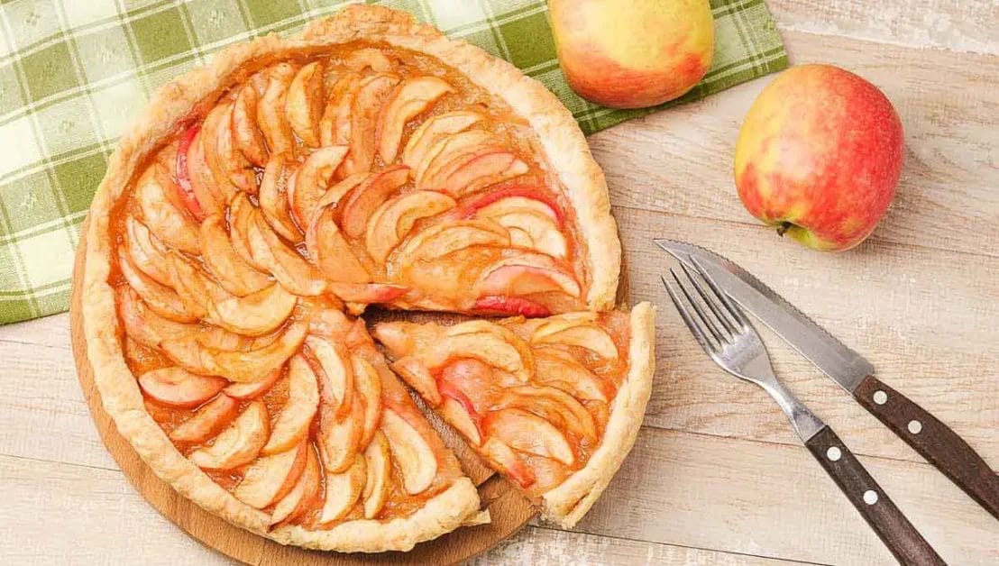 Torta de maçã com aveia em flocos