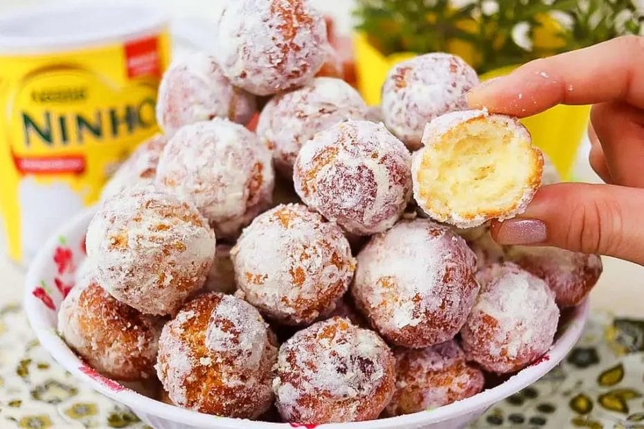 Bolinho de chuva de leite ninho