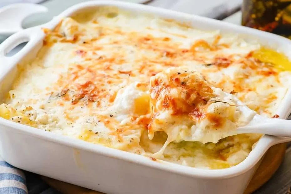 Batata gratinada com molho branco