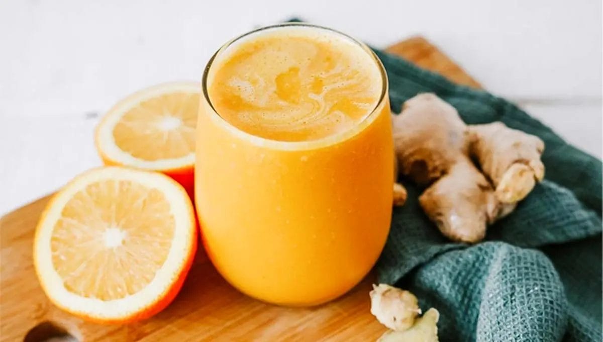 Smoothie de laranja com cenoura e gengibre. Veja os benefícios!