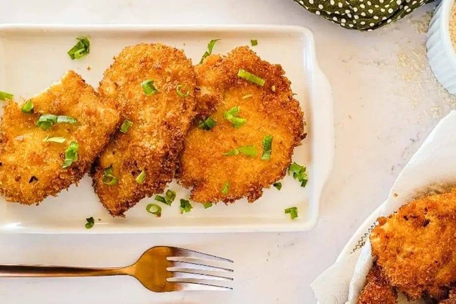 Frango empanado com farinha panko