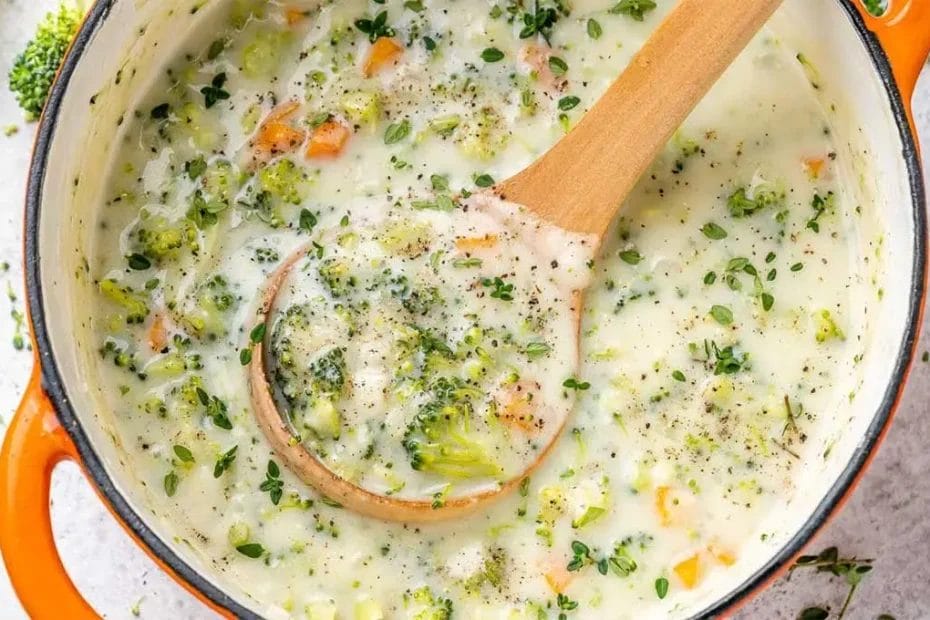 Sopa cremosa de brócolis