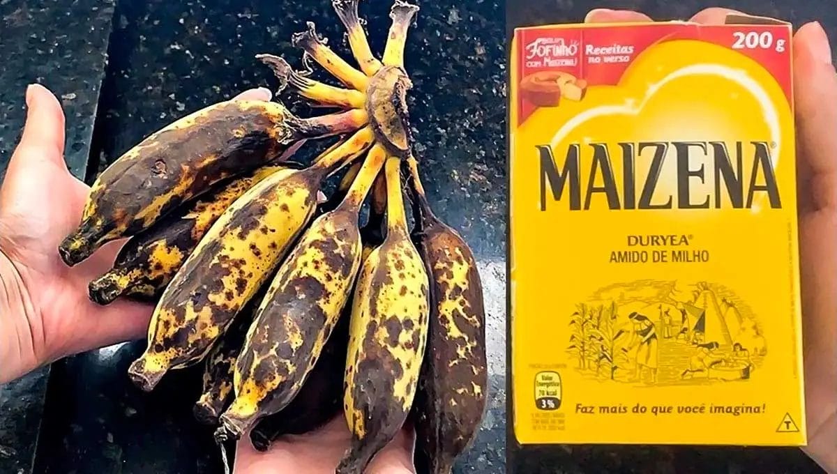 Tem banana velha em casa? Não jogue fora! Misture com maizena, ovo e faça um pãozinho em minutos!