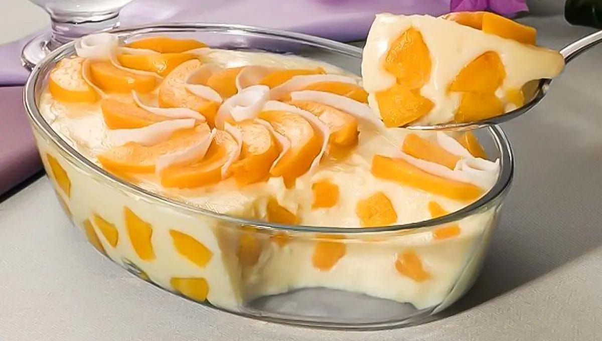Tem 1 lata de pêssego em casa? Faça esse gelado de pêssego em poucos minutos usando só o liquidificador!