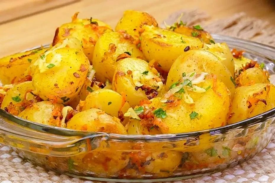 Batata com crispy de cenoura