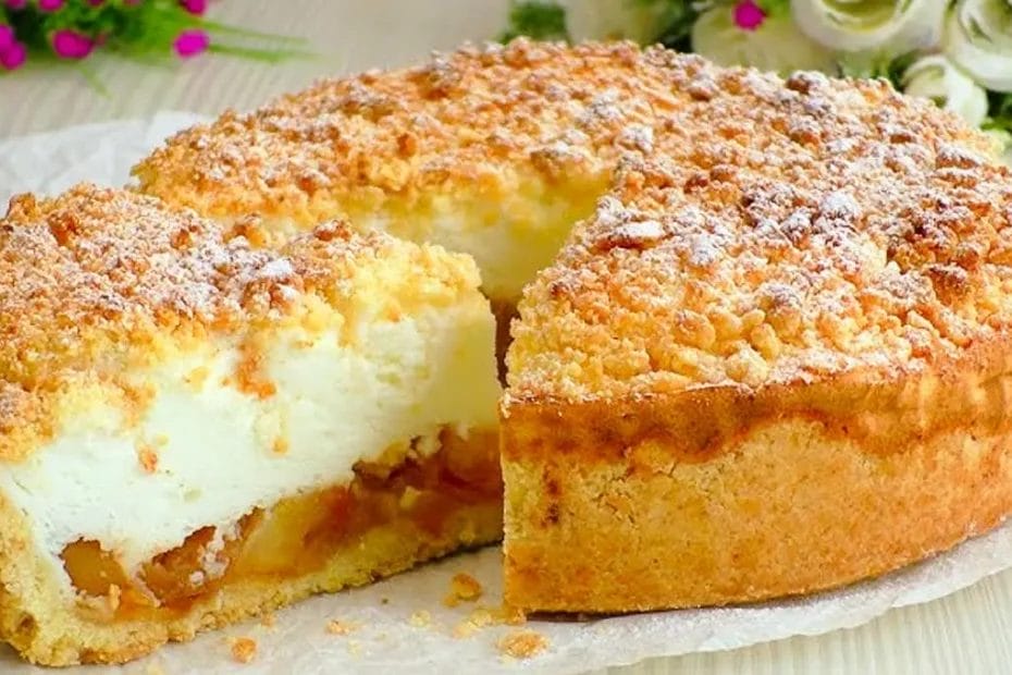 Torta de maçã com creme suflê