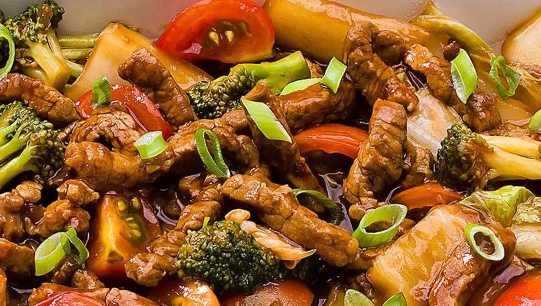 Tirinhas de carne com molho oriental